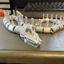 artikuliert Steampunk Schlange Drachen drucken Ort Spiel flexi printinplace Spielzeug Kunst Tier Cyborg Roboter 3d print model - Mito3D