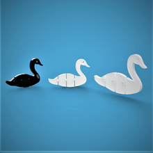 articulated swan various animal bird pond lake white black 3d 3d print model - Mito3D