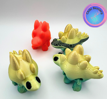 articulado minúsculo stego comercial lindo animal dinosaurio pequeña estegosaurio flexi 3D print model - Mito3D