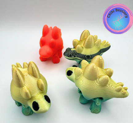 artikuliert klein stego kommerziell niedlich tier dinosaurier stegosaurus flexi dino 3d print model - Mito3D