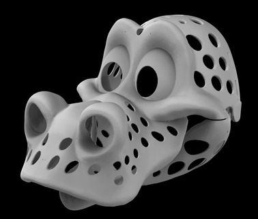 mafsallı toon Ejderha kürk baş temel Kostüm oyunu kostüm maske kürklü hareketli çene 3d print model - Mito3D