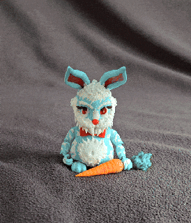 articulated toothy bunny 3d print model - Mito3D