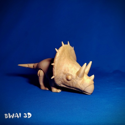 articulé tricératops dinosaure art jouet animal parc jurassique dessin animé 3d print model - Mito3D