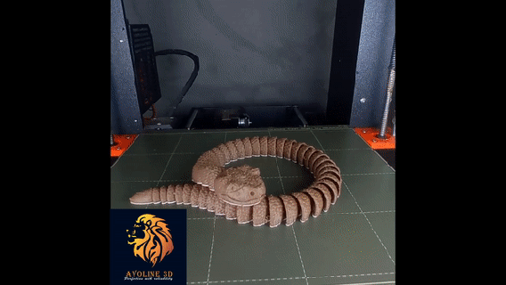 articulado víbora serpiente juguete flexible frio Moviente atractivo agitarse estrés alivio flexi reptil fantasía 3d print model - Mito3D