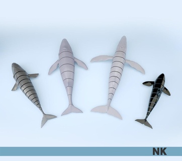 mafsallı balinalar esnek katil balina kambur güney sağ mavi eklemli balık oyuncak Su deniz 3d print model - Mito3D