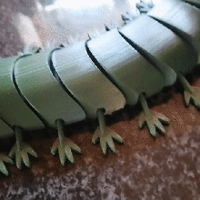 articulated worm 3d print model - Mito3D