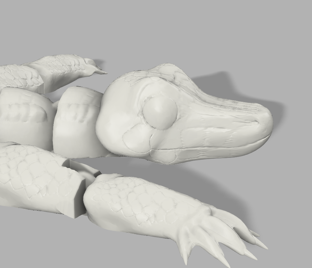 articular bebé caimán juguete articulado articulaciones flexi flexible apoya 3D print model - Mito3D