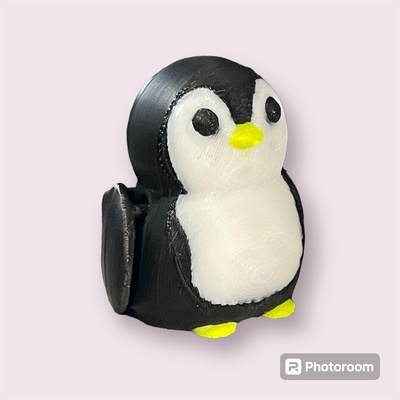 articulando pinguim arte brinquedo oceano feliz pés fofa crianças diversão flexi 3d print model - Mito3D