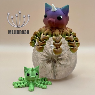 articulating print-in-place caticornipus cat unicorn octopus caticorn fidget flexi flexy cute art toy sensory articulated fantasy mythical kitty print place supports 3d print model - Mito3D