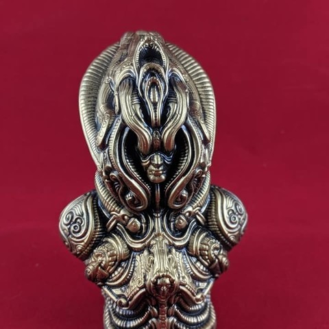 artefato 5 ornamentado decoração criatura scifi do busto giger 3D print model - Mito3D