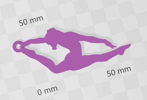 sanatsal Jimnastik anahtarlık 3d print model - Mito3D