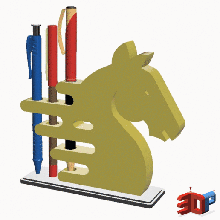 artistic horse head pen holder toy office desktop print printing gadget 3d model pencil 3d print model - Mito3D