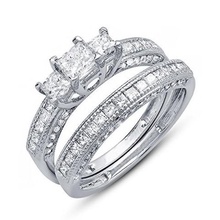 artística de la joyería diseño cad 3d novia conjunto anillo modelo stl del bodas Modelo compromiso 3d print model - Mito3D