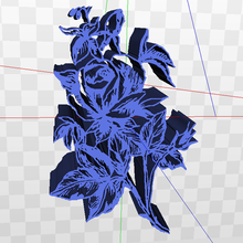 artistic rose design flower with leaves art drawing pattern 3d print model - Mito3D