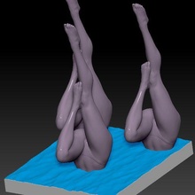 artistic swimming 2 water base synchronised legs olympic 3d print model - Mito3D