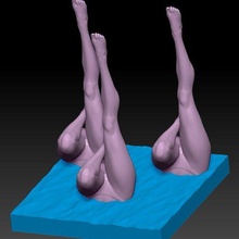 künstlerisch Schwimmen Wasser Base Kunst synchronisiert Beine olympisch 3d print model - Mito3D
