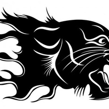 artistique tigre silhouette animal art chat 3d print model - Mito3D