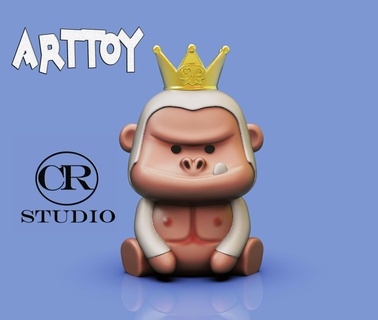 arttoy gorilla 3d print model - Mito3D