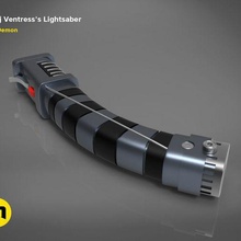 asajj ventress's lightsaber blade bounty character costume detailed female hilt hunter knight princess real size red republic saber space star sword toys ventress warior wars weapon 3d print model - Mito3D