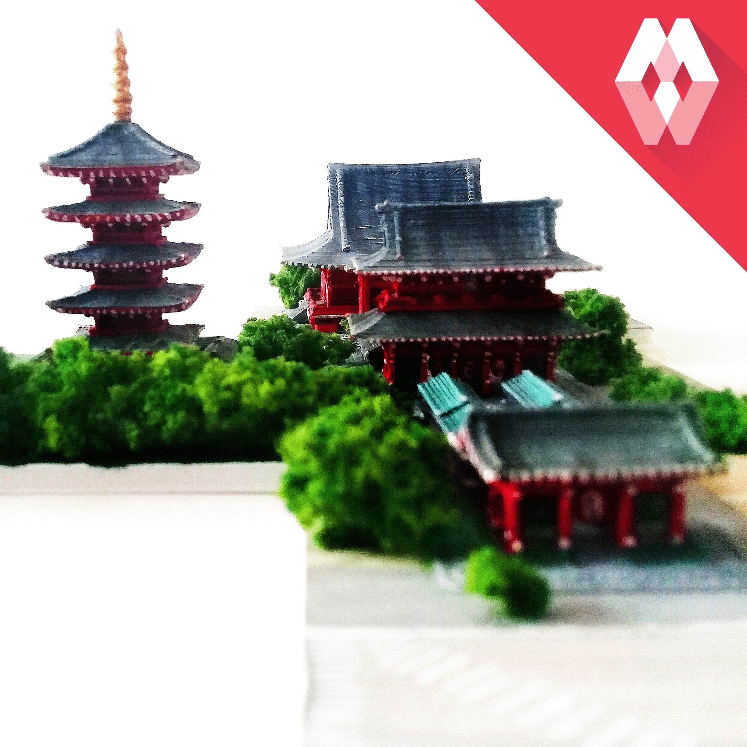 Asakusa senso ji Tempel Architektur Buddha China Chinesisch Japan japanisch Turm Tokio Monument Miniatur Asien Schloss Tor orientalisch Sensoji Pagode Kaminarimon Buddhist asiatisch edo Kyoto 3D print model - Mito3D