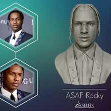 asap rocky portrait sculpture 3d print model bust man statue head face male rap rapper art sculptures 3d print model - Mito3D