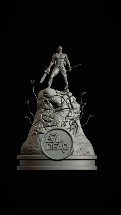 cenere male morto fan art arte evil dead terrore bruce campbell umanoitealucinante 3d print model - Mito3D