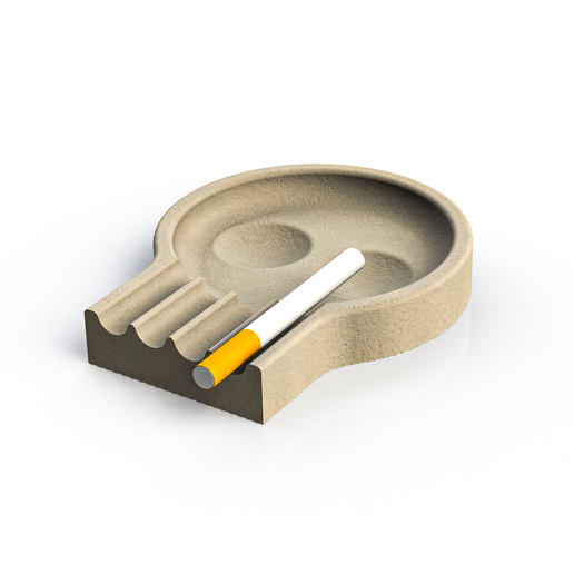 ash tray n2 ashtray mold silicone concrete 3dprint cigarettes 3D print model - Mito3D