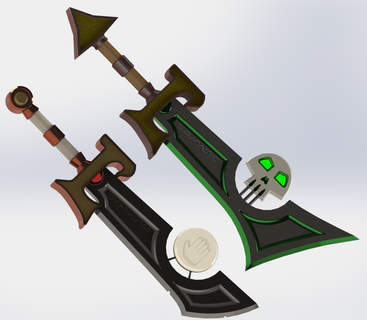 Aschenbringer klassisch beschädigt Pack legendär Paladin Waffe Beeindruckend Welt Warcraft Schwert heilig Licht Dungeons Drachen dnd 3d print model - Mito3D