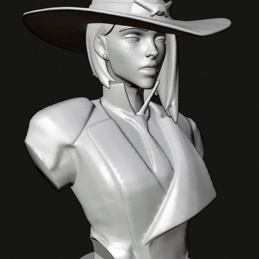 ashe buste overwatch Jeu 3D print model - Mito3D