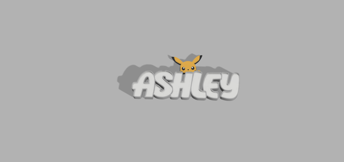 Ashley Name Lampe Pikachu 3d print model - Mito3D