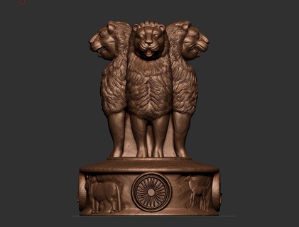 Ashoka ashok stambh tache sculpture prix miniatures 3d print model - Mito3D