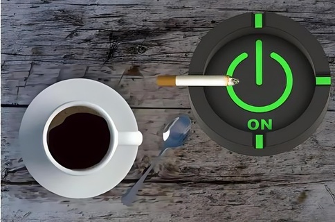 ashtray smoking accessory cigarette round sign minimalist free games smoke cool 3d print model - Mito3D