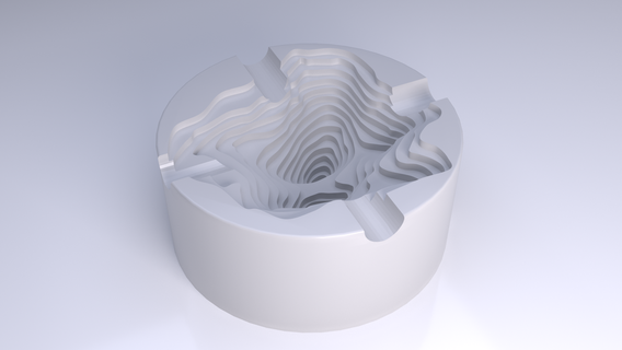 ashtray & 3d topographic mini light design epoxy resin free 3d print model - Mito3D
