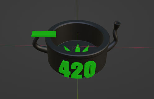 portacenere 420 erba verde 3d print model - Mito3D