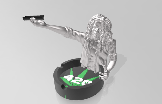 ashtray 420 singer to complete home cigarette holder smoking cannabis 3d print model - Mito3D
