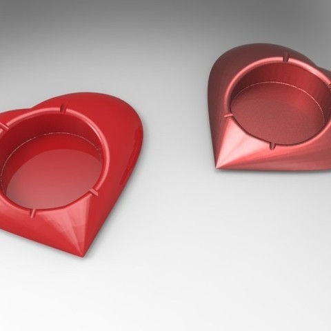cendrier cœur la maison le jour de valentines 3D print model - Mito3D