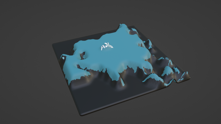 ásia mapa topografia satélite bandeira país terra espaço terrestre cidade território geográfico world map continente europa áfrica austrália 3d print model - Mito3D