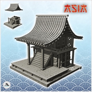 asian building platform large access staircase 27 - medieval asia feudal traditionnal ninja oriental wargaming architecture tabletop miniatures scenery wargame game terrain house accessories katanas japan korean zen clash china japon far east chinese 3d print model - Mito3D