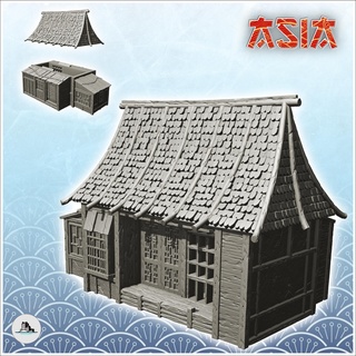 asiatique maison gros toit annexe 25 médiéval Asie féodal traditionnel ninja Oriental wargaming architecture table miniatures paysage jeu guerre Jeu terrain accessoires katanas Japon coréen Zen choc Chine japon loin chinois 3d print model - Mito3D