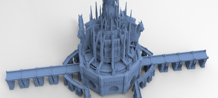 aslan medieval lion tower grand palace exterior 1 fantasy kit ground terrain towers building castle architectural house mansion horror haunted spooky manor church architecture 3d print model - Mito3D