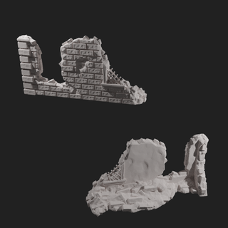asmont city ruin - sample dnd pathfinder terrain miniature wargaming house building damaged model brick bolt action 3d print model - Mito3D