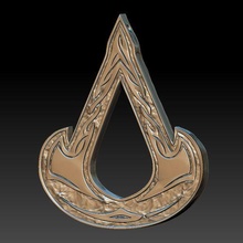 assassin's creed valhalla pendant jewelry ac eivor jewel assasin videogame prop viking logo 3d print model - Mito3D
