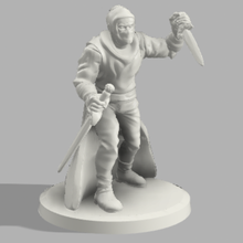 assassino figura pose pacco gioco figurina dnd jdr jds 3d print model - Mito3D