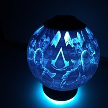 assassin sphere lithophane assasin's creed valhalla lithophanie night light lamp assassin's 3d print model - Mito3D