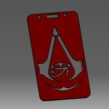 assassins-creed-2d badge id credit card holder gadget 3d print model - Mito3D