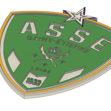 ASSE logotipo liga 1 bunda santo Etienne verde 3d print model - Mito3D