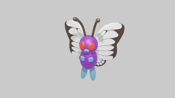 assemblable butterfree figure 3d print model - Mito3D