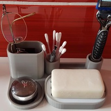 asamblea sdb de la casa juntos elemento cuarto baño cepillo dientes eléctrico pasta plato jabón máquina afeitar gafas 3d print model - Mito3D