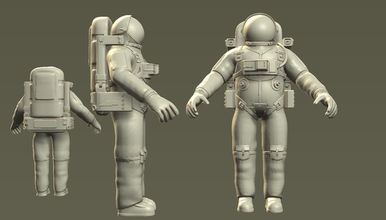 astonaute astronaute espace jouet univers Satellite surface dure 3dprint fdm dlp sla résine sculpture 3d print model - Mito3D