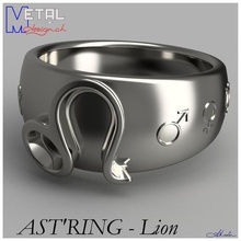 astr'lion bijoux les anneaux de l'anneau bague l'astrologie 3d print model - Mito3D
